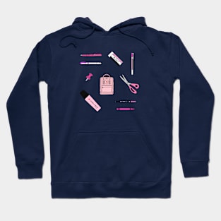 Pink School Supplies Hoodie